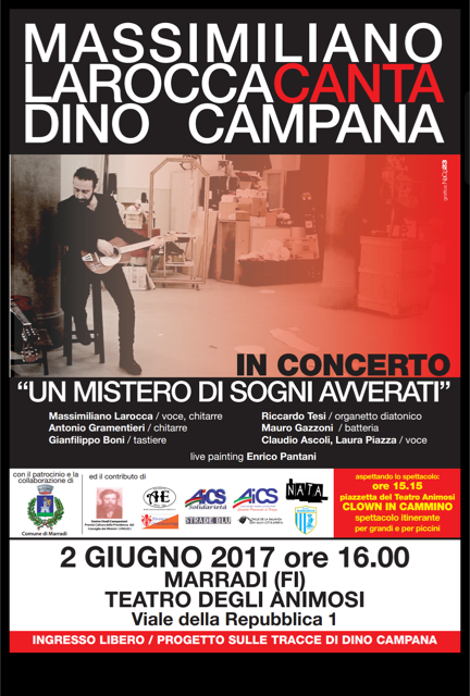 Massimiliano Larocca canta Dino Campana alla festa di Marradi. Info