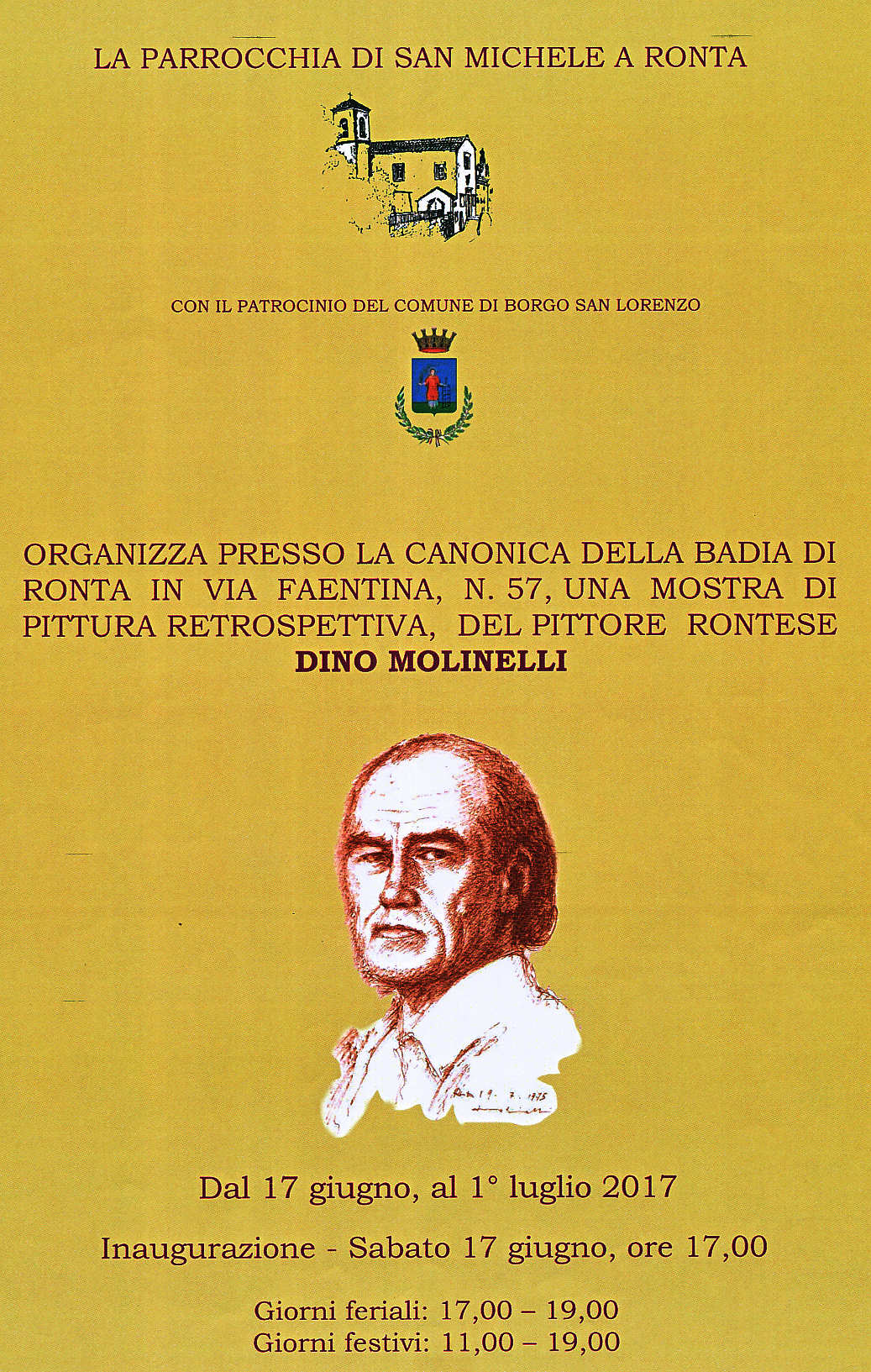 Dino Molinelli 'torna' nella sua Ronta. Con una retrospettiva