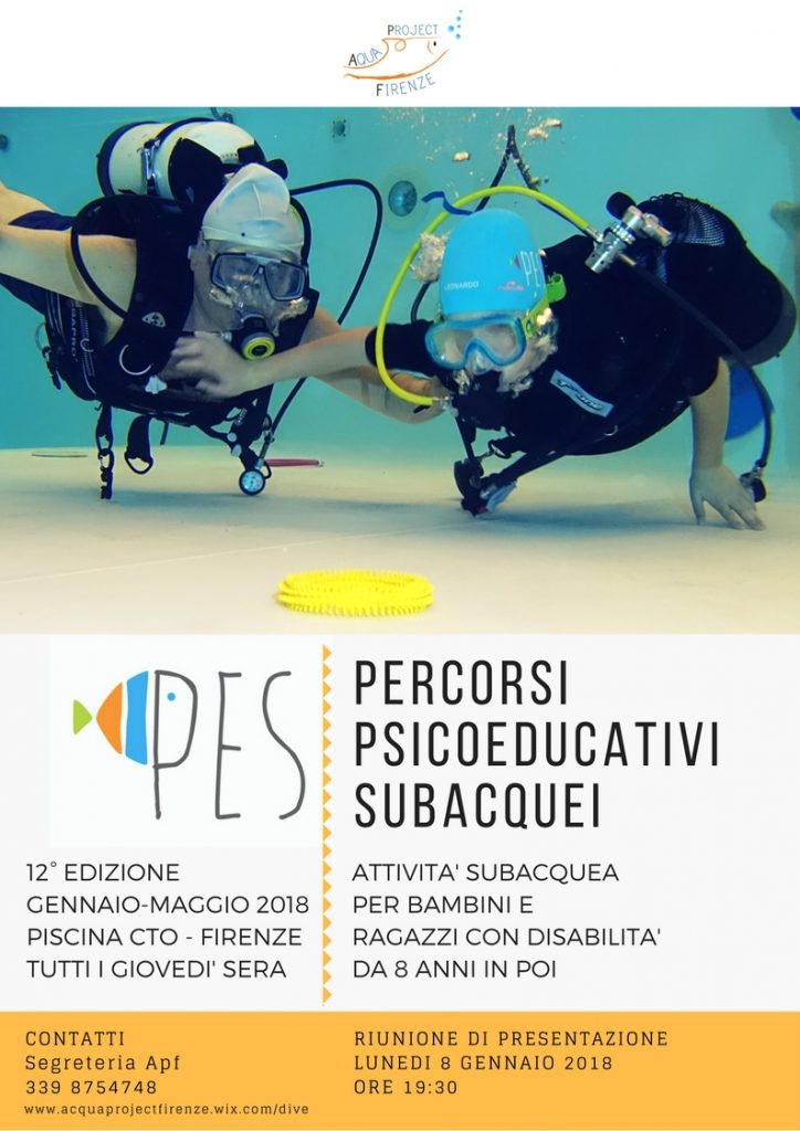 Al via la 12esima edizione del Progetto PES – Percorsi psicoeducativi subacquei