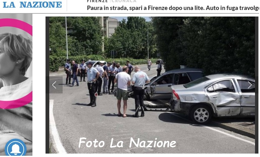 Folle inseguimento a Firenze. Spari in strada, auto in fiamme e un ragazzo travolto