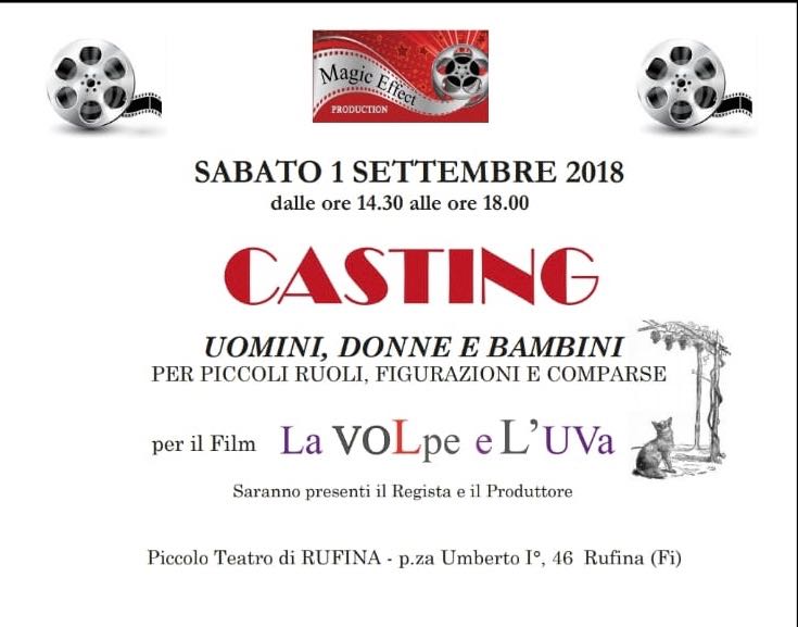 Vuoi fare l'attore? Partecipa al casting per un nuovo film a Rufina