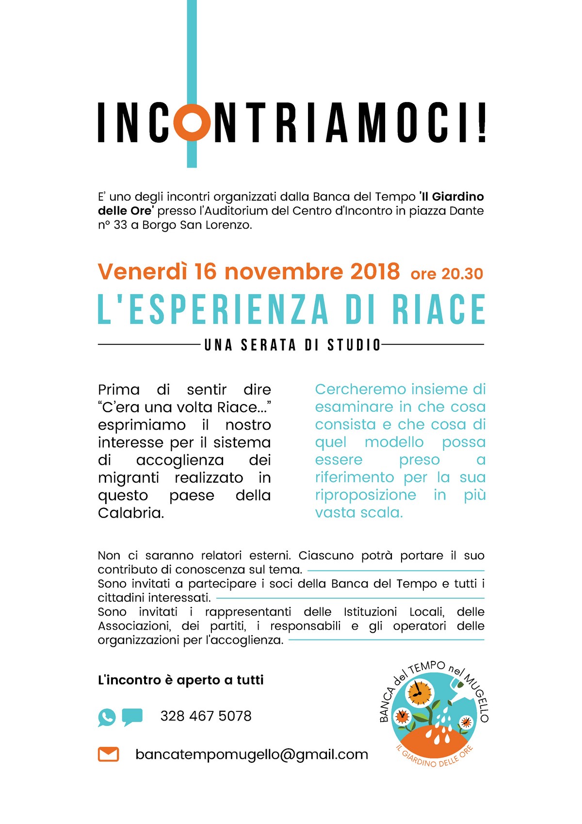 I migranti e l'esperienza di Riace. Incontro a Borgo