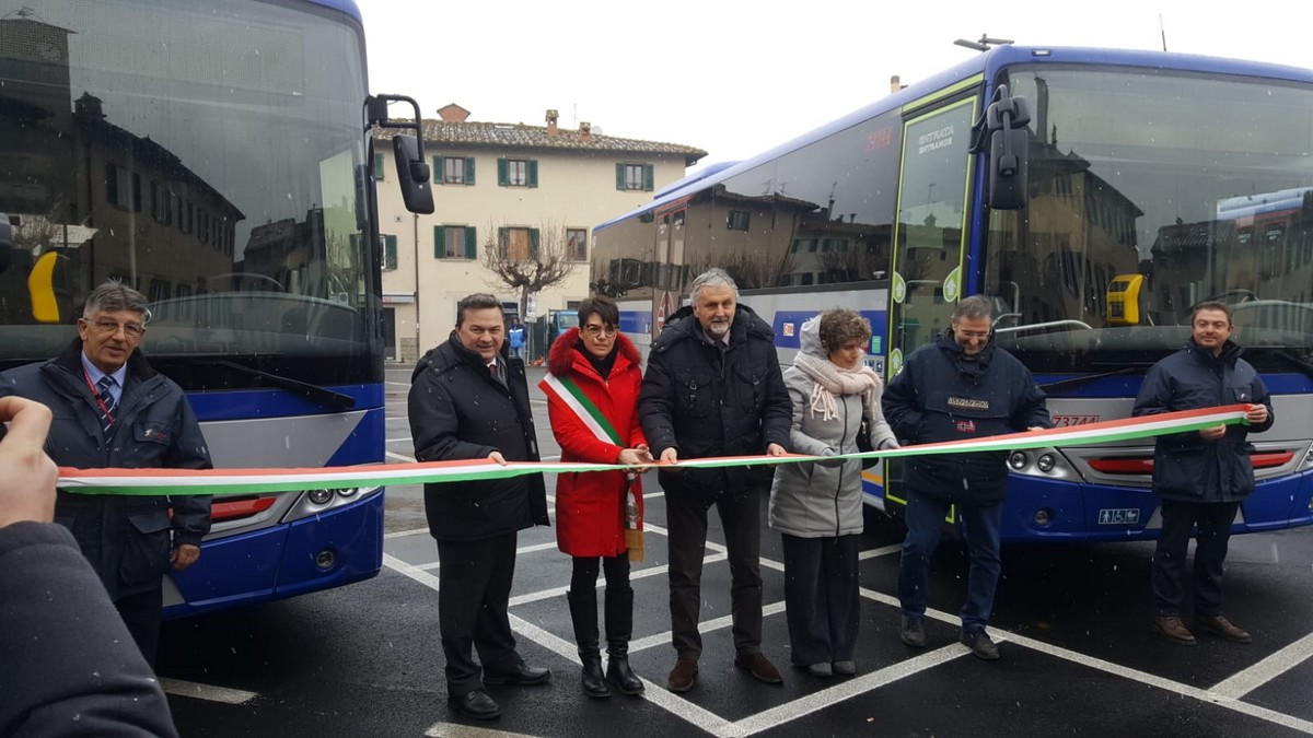 Busitalia. Presentati a Barberino cinque nuovi autobus per il Mugello