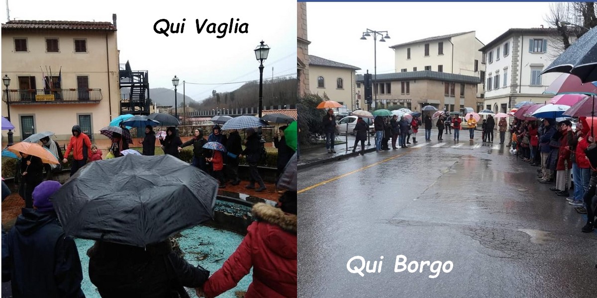 Restiamo Umani. Foto delle 'catene' in Mugello