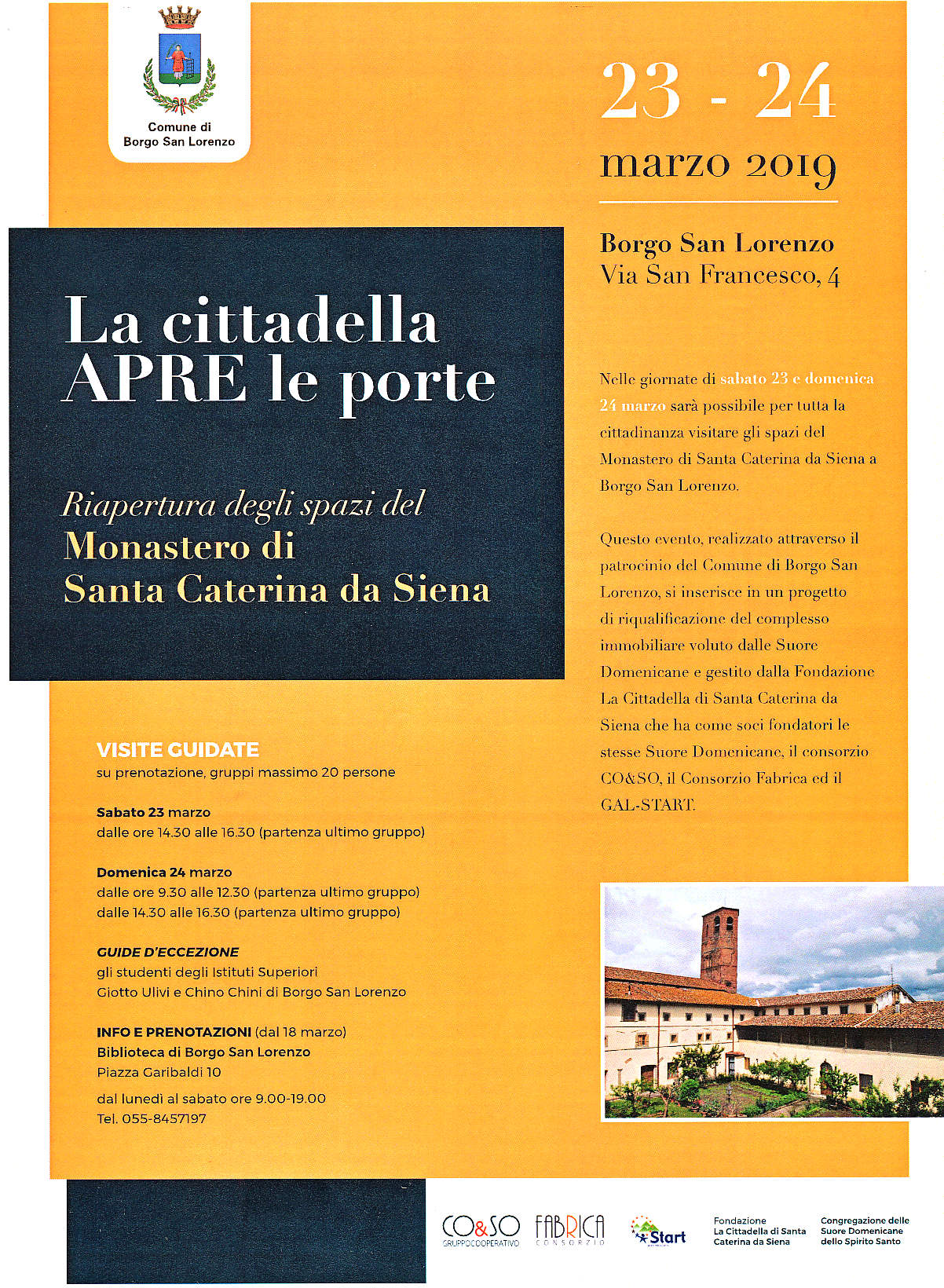 Sabato riapre la 'cittadella' di Borgo. Programma e info per le visite