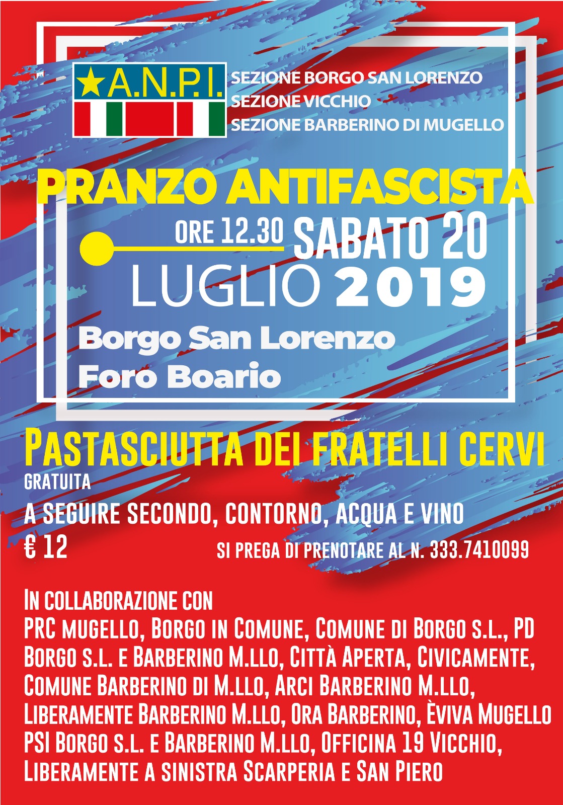Pranzo Antifascista La pastasciutta dei Fratelli Cervi al Foro Boario
