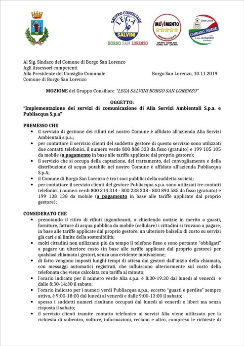 I documenti presentati