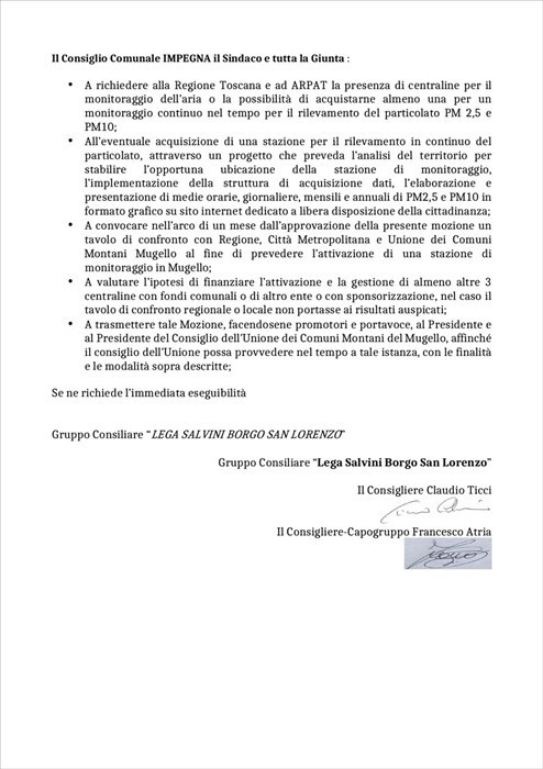 Gli atti presentati