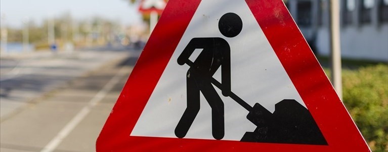 lavori sul Ponte all'Indiano