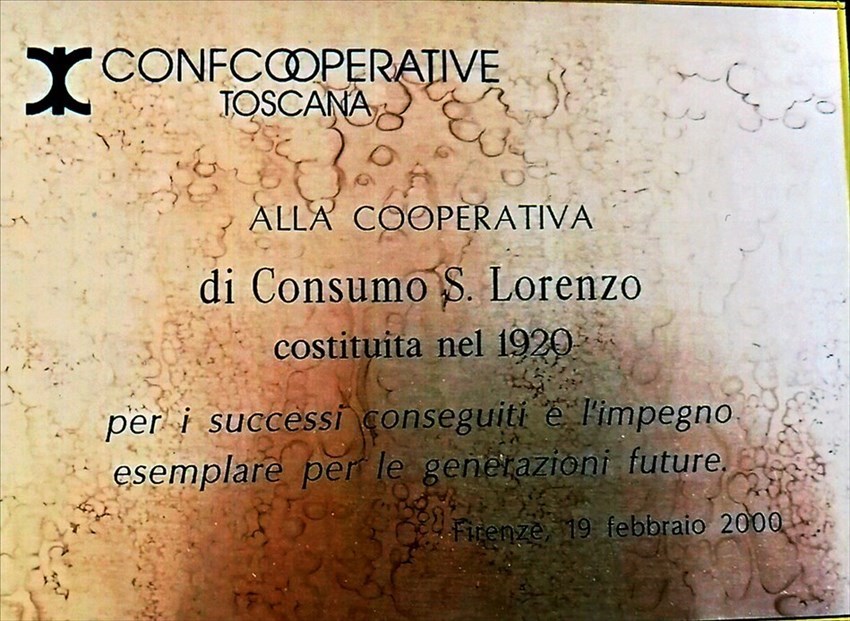 Uno dei tanti attestati al vecchio spaccio borghigiano