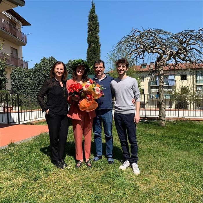 Eleonora assieme alla sua famiglia