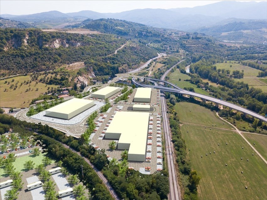 Randering del progetto di recupero della Ex Italcementi - "Pelago Retail Park"