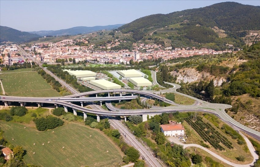 Randering del progetto di recupero della Ex Italcementi - "Pelago Retail Park"