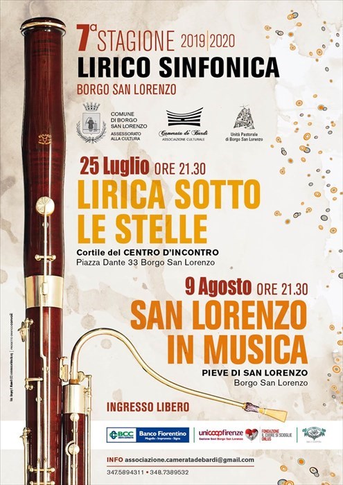 La locandina del concerto che avrà luogo domenica 9 agosto 2020