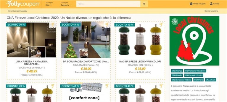 una schermata dello shopping on line di vicinato