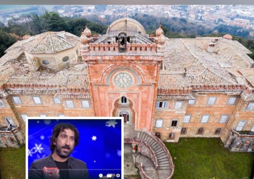 Frame della Puntata del 20 dicembre con l'appello per Sammezzano a L'Eredità del Campione Massimo Cannoletta