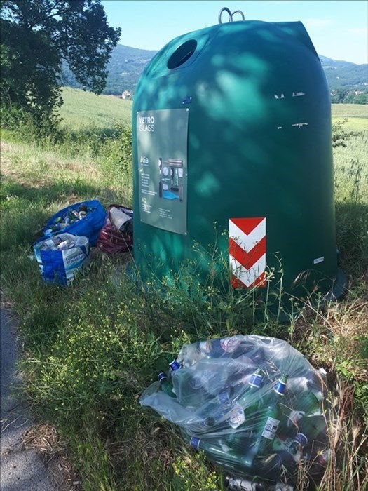 I rifiuti abbandonati a Mirandola